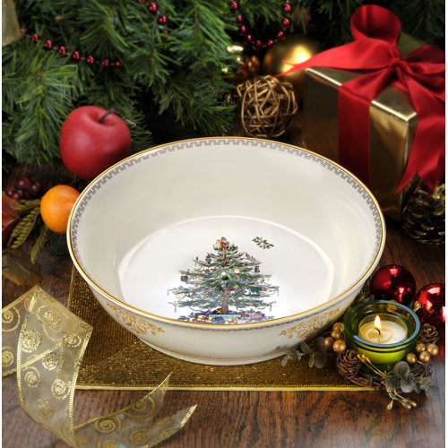 Spode Christmas Tree Gold Porcelain China Serving Bowl & Reviews Wayfair